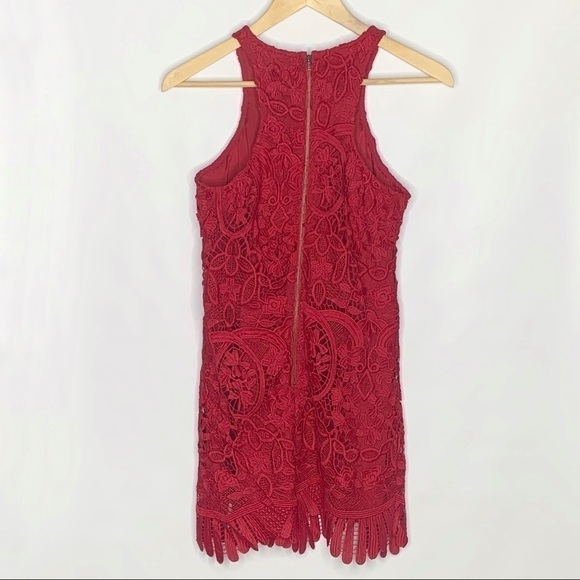 Lovers + Friends Caspian Red Lace Shift Mini Dress XS - Picture 9 of 14